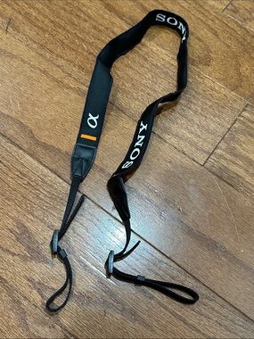 Sony Black alpha Camera Neck Strap with Orange Accent